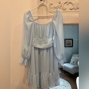 Light Blue Long Sleeve Dress